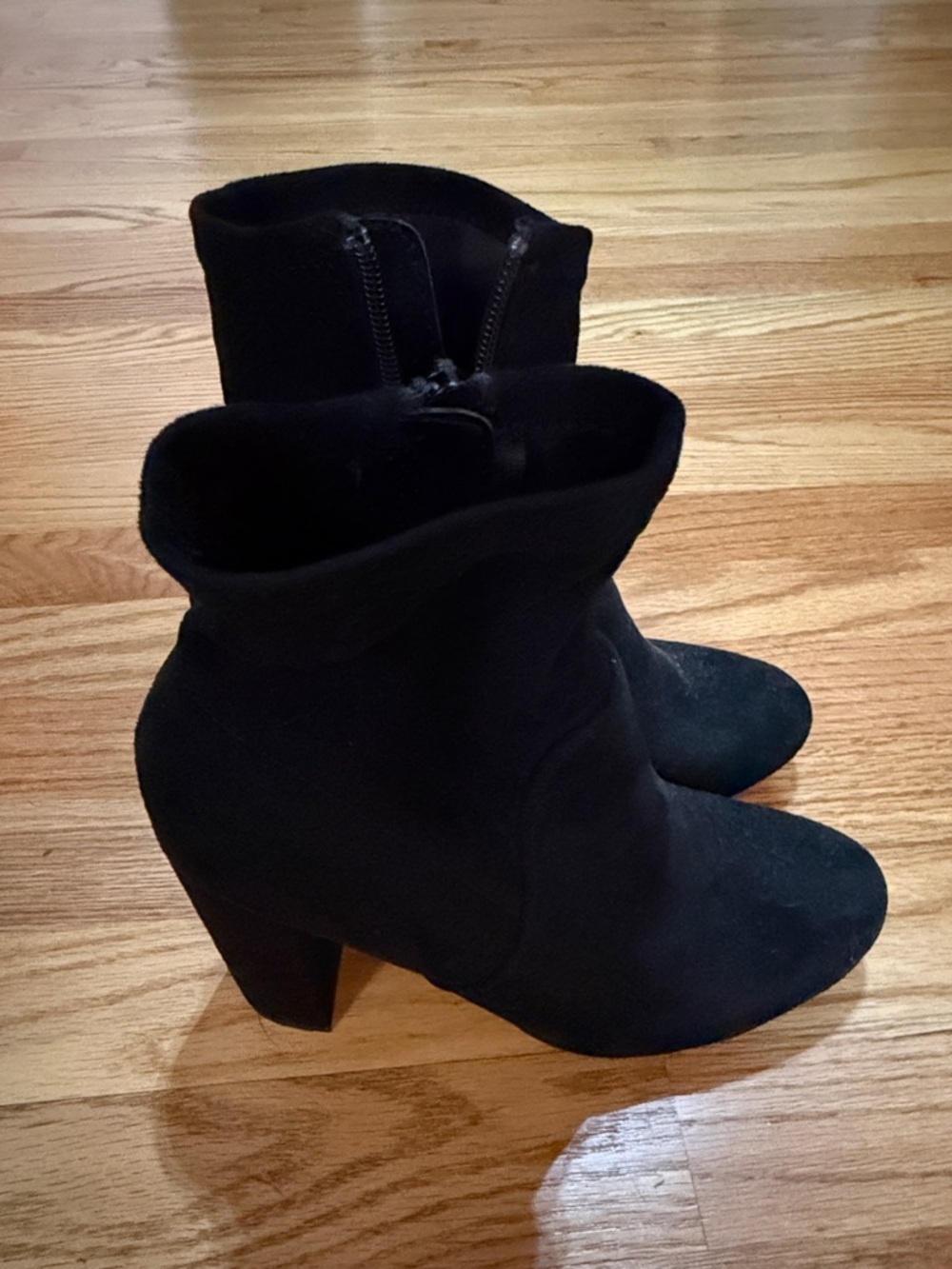 Target Black Suede-Look Ankle Booties with Block Heel